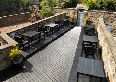 Backyard deck west end hostel